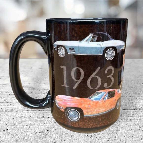 1963-1967 Chevrolet Corvette Vette C-2 Black Graphic Collectible Coffee Mug Cup - Picture 2 of 7